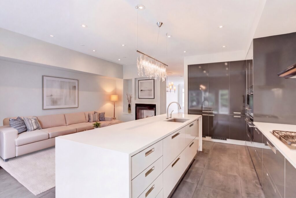 Kitchen & Family Room - Virtually Staged