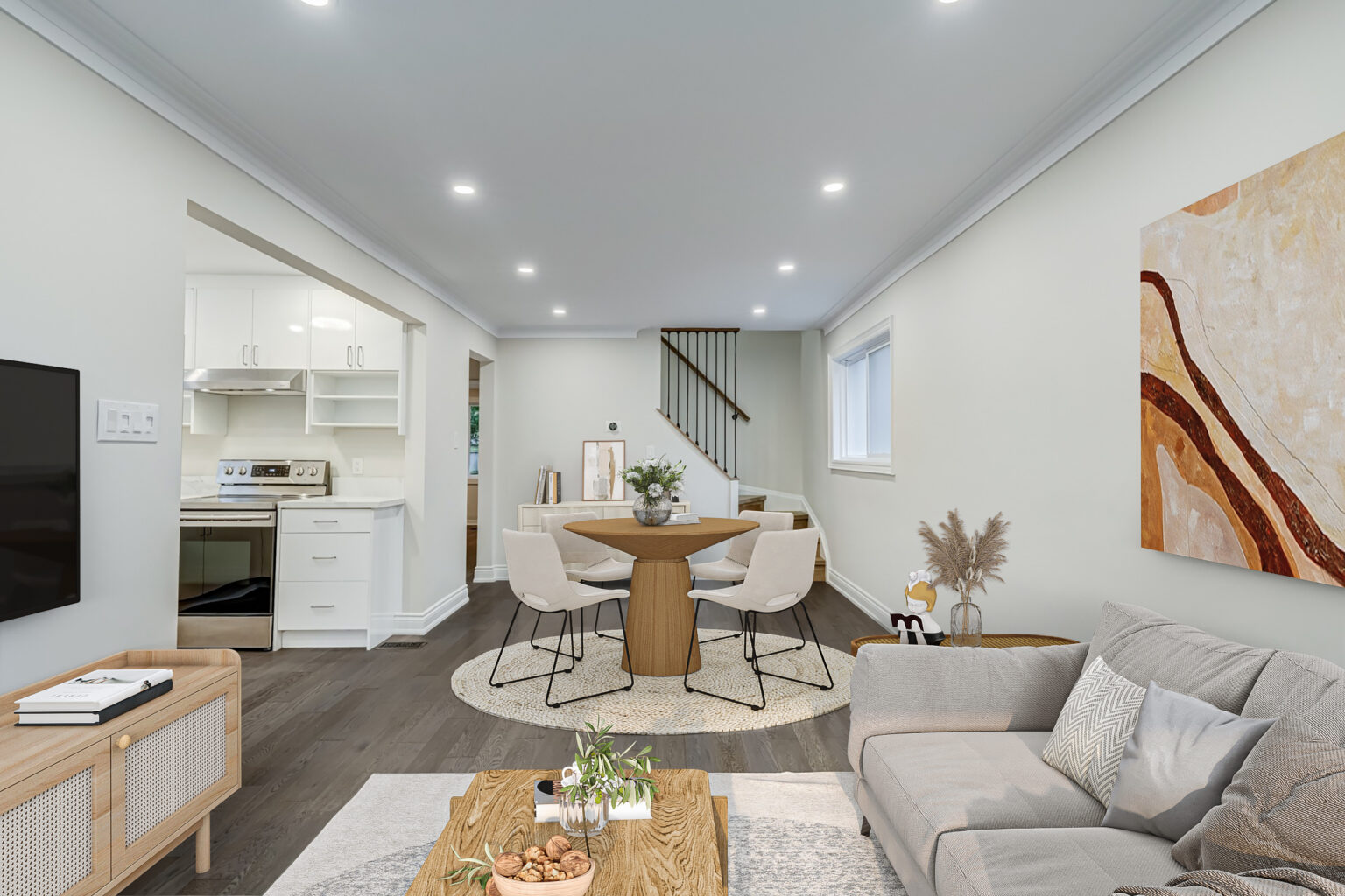Living & Dining Room - Virtually Staged